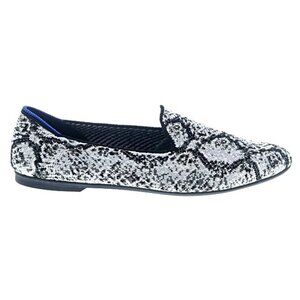Rothy's Snake Print Knit Loafers With Rubber Sole Size 8M Black & White Modern S